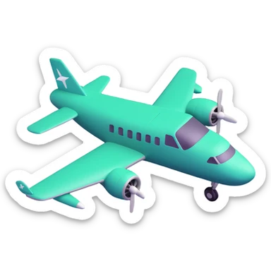 minimalist Telegram logo airplane only, dark green color, no background, no square, no beige inserts, volumetric style with soft shadows, transparent background sticker
