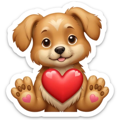Dog making heart with hands  sticker