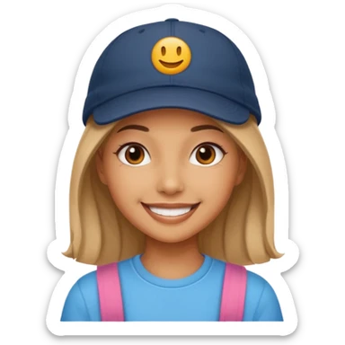 Niña bonita con gorra sticker