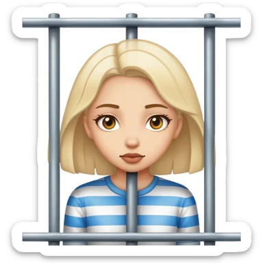 girl behind bars sticker