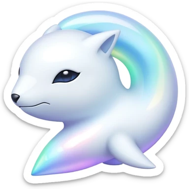 Futuristic modern Celestial Iridescent white pale fakemon sticker