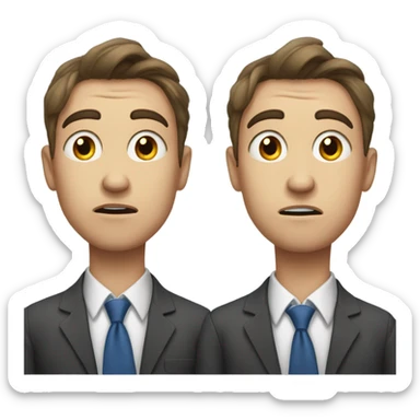 confused male student uniform sticker