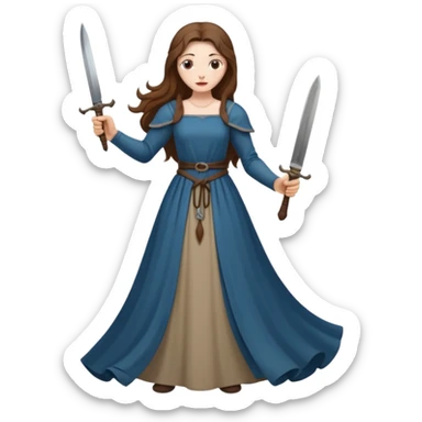 medieval woman holding a knife sticker
