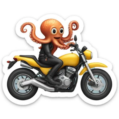 Octopus riding a motorcycle  sticker