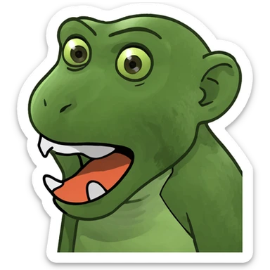 Monkey drooling sticker