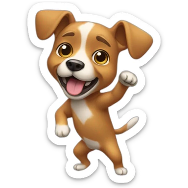 un chien qui fait un dab sticker