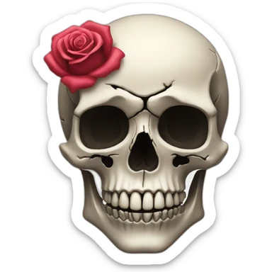 Rose skull sticker