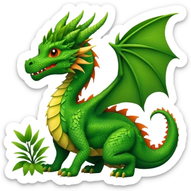 um dragão de plantas  sticker