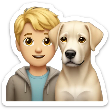 two white boys with one black labrador sticker