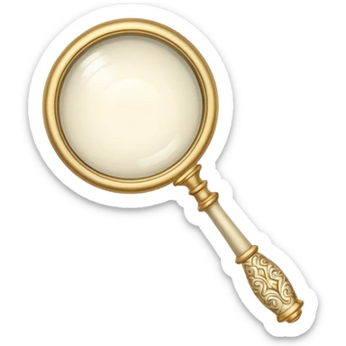 glowing white victorian magnifying glass sticker