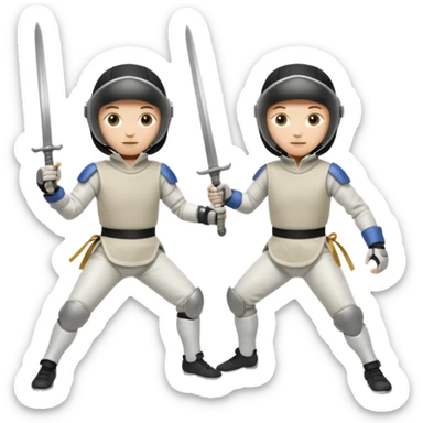 Two people who are fencing sticker