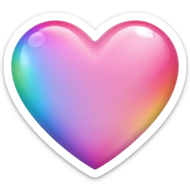 sakura heart with a gradient rainbow sticker