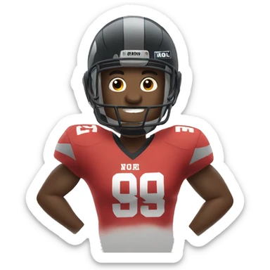 Airplane mixed with a football player sticker