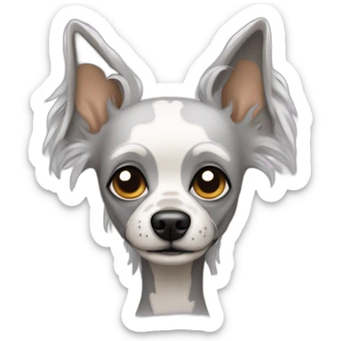 skeleton Chinese Crested Dog sticker