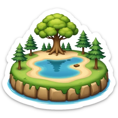 lake with an island sticker