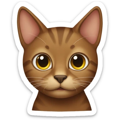 Brown cat sticker