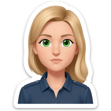 Ingeniera mujer civil con ojos verdes, pelo clarito pero no mono sticker