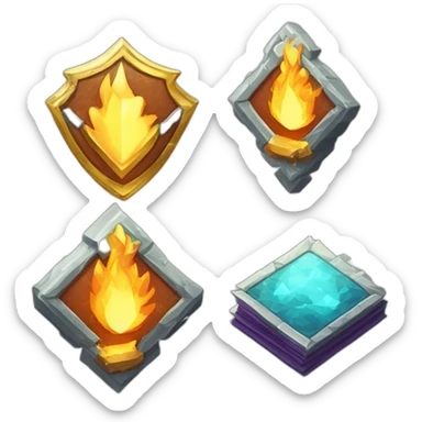 Pixel Badge Book History Paper Diamond Flame Shiny Glow Reward Legendary Unique Epic sticker