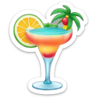 tropical cocktail sticker