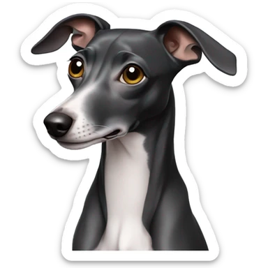 Black Italian greyhound sticker