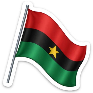 Red black and green pan African flag sticker