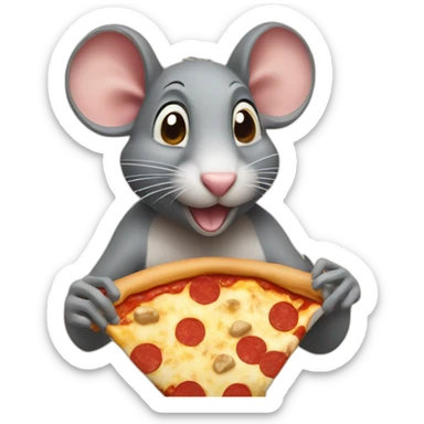 NYC rat eating pizza sticker