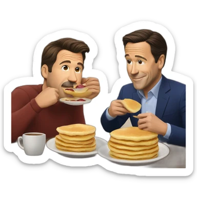 Ted Lasso eating pancakes with Joe Biden  sticker