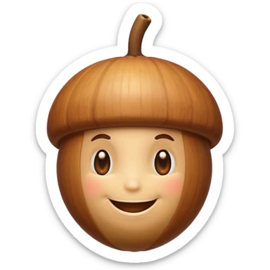 acorn with face sticker