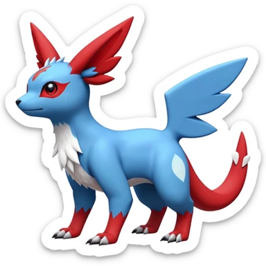  Cute Guilmon-Latias-Umbreon-Fakémon-hybrid-creature (full body)  sticker