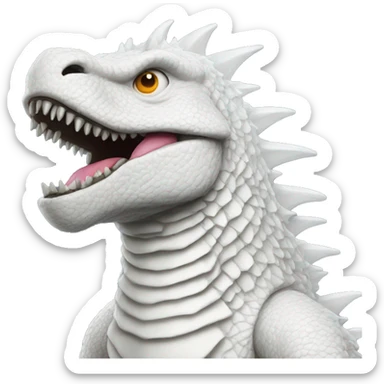 white Godzilla  sticker
