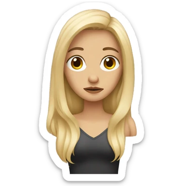 Long hair Blonde disappointed  sticker