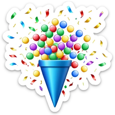 party popper emoji with vibrant confetti bursting out sticker