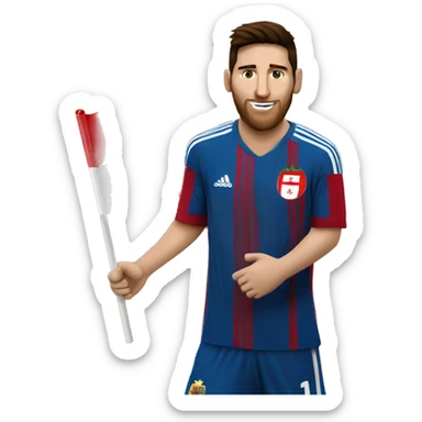 messi with the tunisian flag sticker