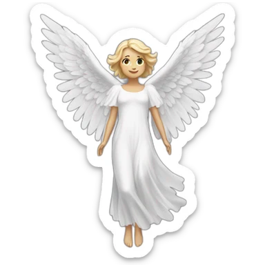 White Angel with spread wings sticker