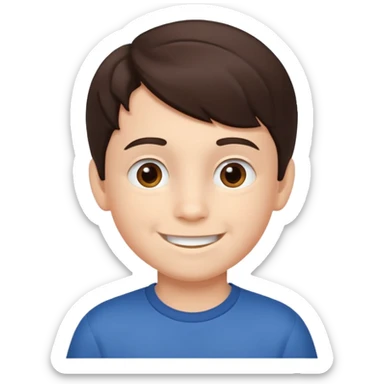 brunette boy 6 years old sticker