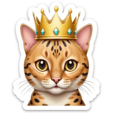 bengal cat with crown sticker