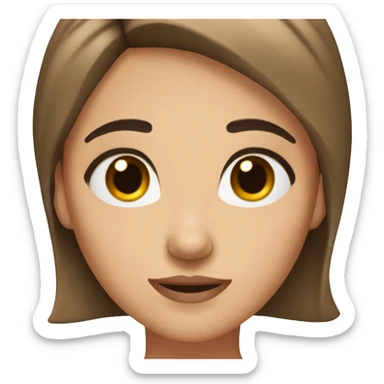 girl with straight Brown hair very thick black eyebrows  sticker