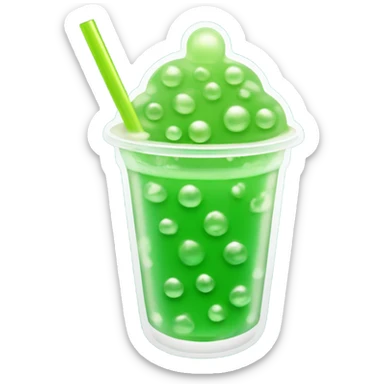 green bubble tea sticker
