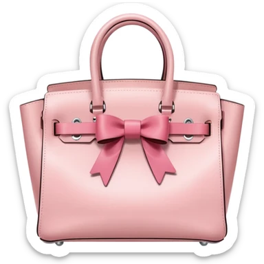 light pink birkin bag with bow sticker