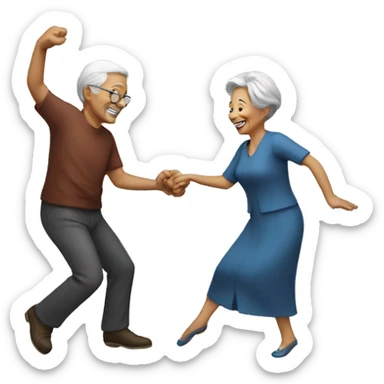 Old couple dancing sticker
