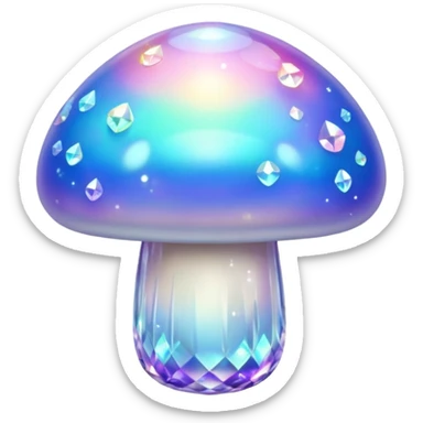 opal crystal mushroom with sparkles sticker