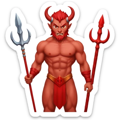 red satan with Poseidon trident sticker