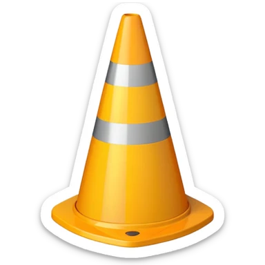 Warning Cone yellow  sticker