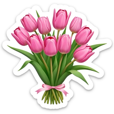 Bouquet of pink tulips sticker