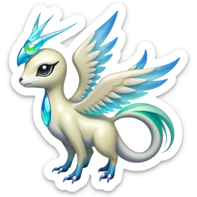Angelic Divine Godly Iridescent Bioluminescent Translucent Luminescent Diaphanous Shiny Colorful Meloetta-Latias-Koraidon-Peppercat-Wargreymon-Protogen-Fakémon-fusion-hybrid-creature sticker