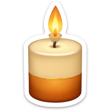 cozy autumn candle, beige colours sticker