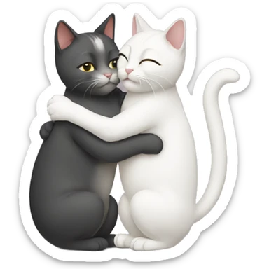 Two cats hug cute sticker