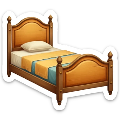 vintage antique old wooden worn out warm-colored aesthetic bed sticker