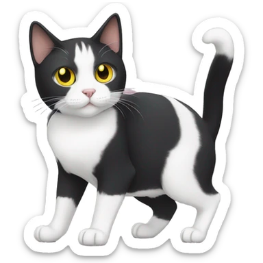 Tuxedo cat with yellow eyes named bandit  sticker