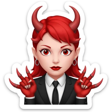 devil woman with tie sticker